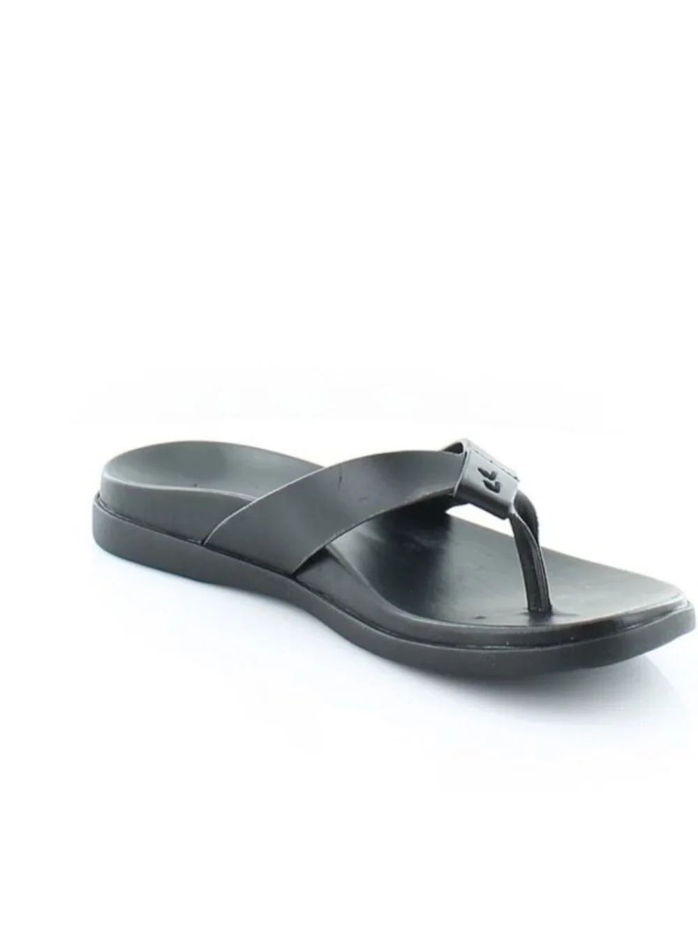 VIONIC Men's Elijah Leather Thong Flip Flop Sandals in Black 10